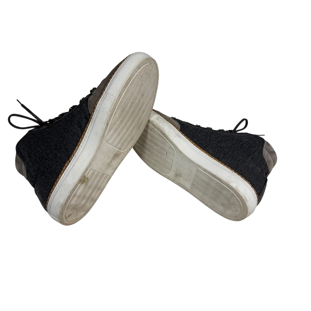 Taft Mens Grey Wool Suede High Top Sneakers Lace Up D-Ring Boots Size 46 - Picture 8 of 10